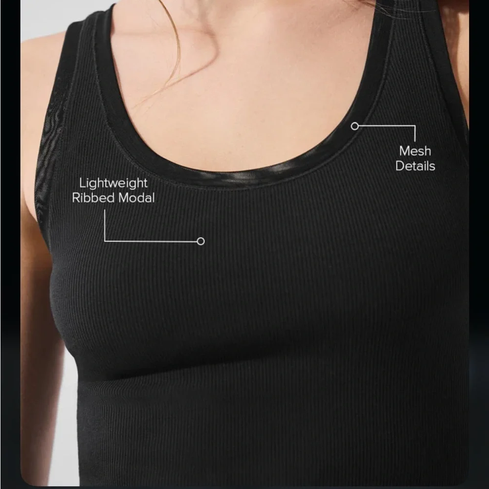 Alo Ribbed Mesh Secret Tank - Picture 5 of 5